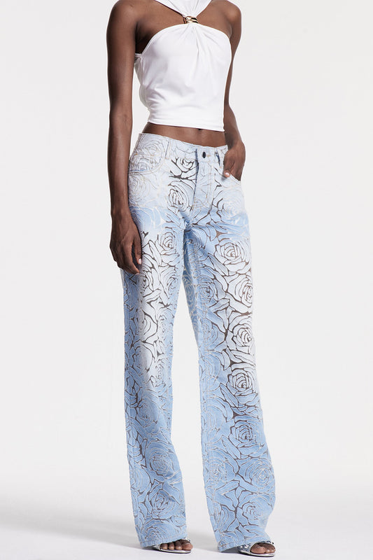 Chlodulf Flower Cutout Jeans