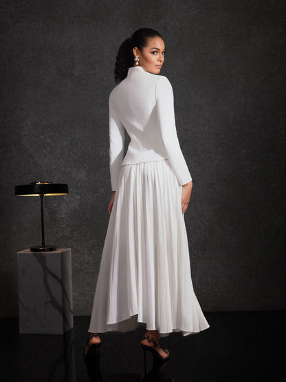 Driftwind Stand Collar Pleated Skirt Set