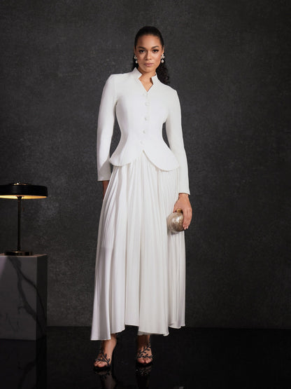 Driftwind Stand Collar Pleated Skirt Set