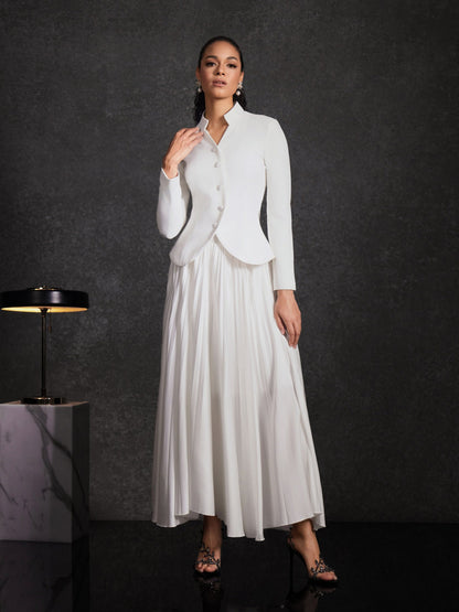 Driftwind Stand Collar Pleated Skirt Set