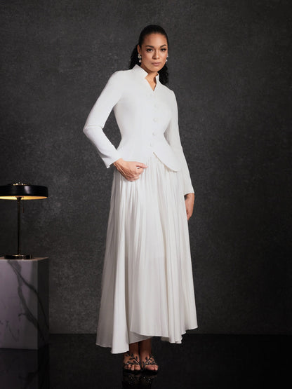 Driftwind Stand Collar Pleated Skirt Set
