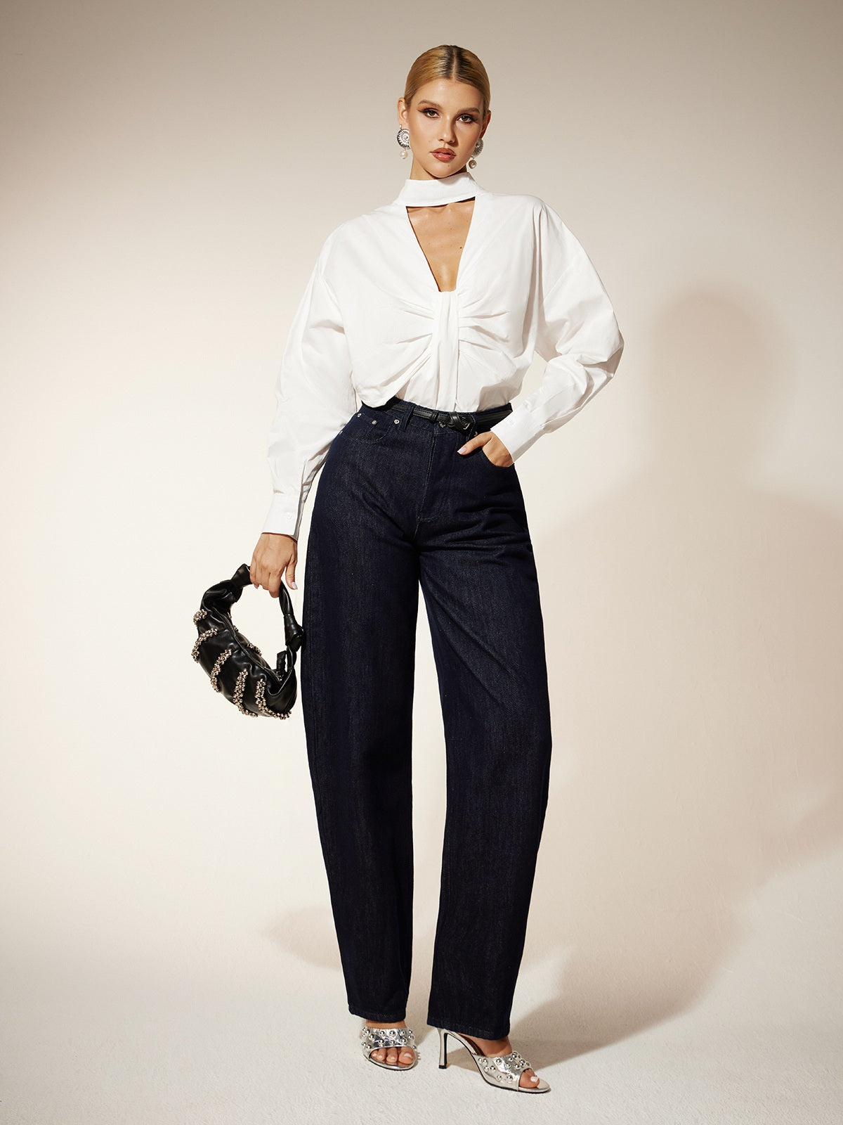 Ehawee Long Sleeve Cutout Shirt