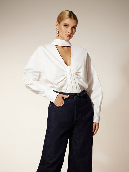 Ehawee Long Sleeve Cutout Shirt