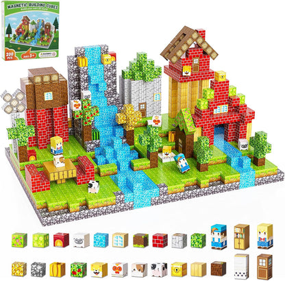 Pixel World Magnetic Blocks | 3D Building Set (Minecraft Style) 🧱