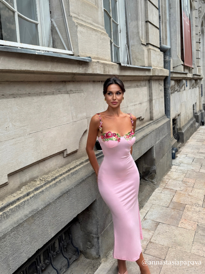 Flower Embroidered Maxi Dress