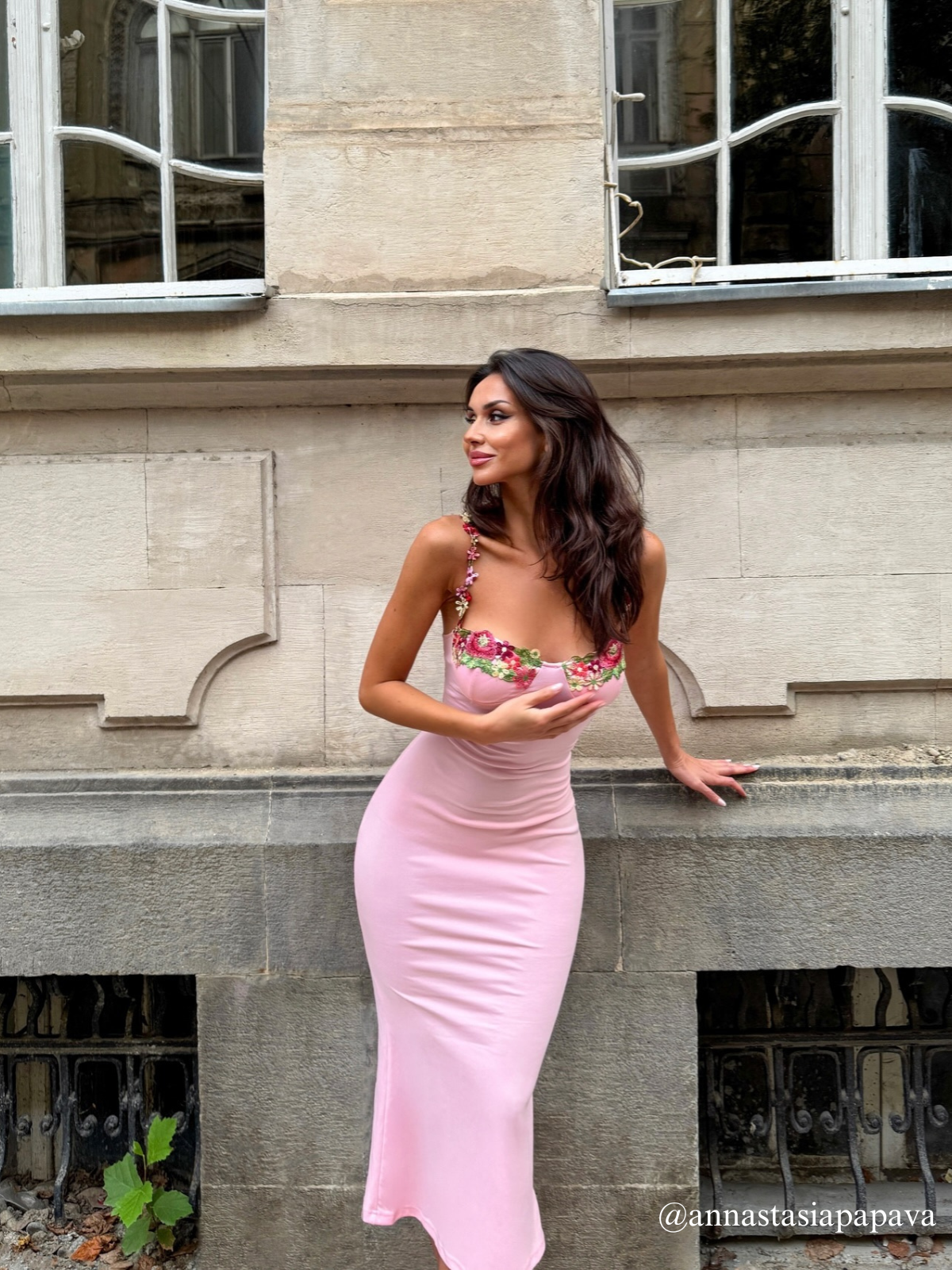 Flower Embroidered Maxi Dress