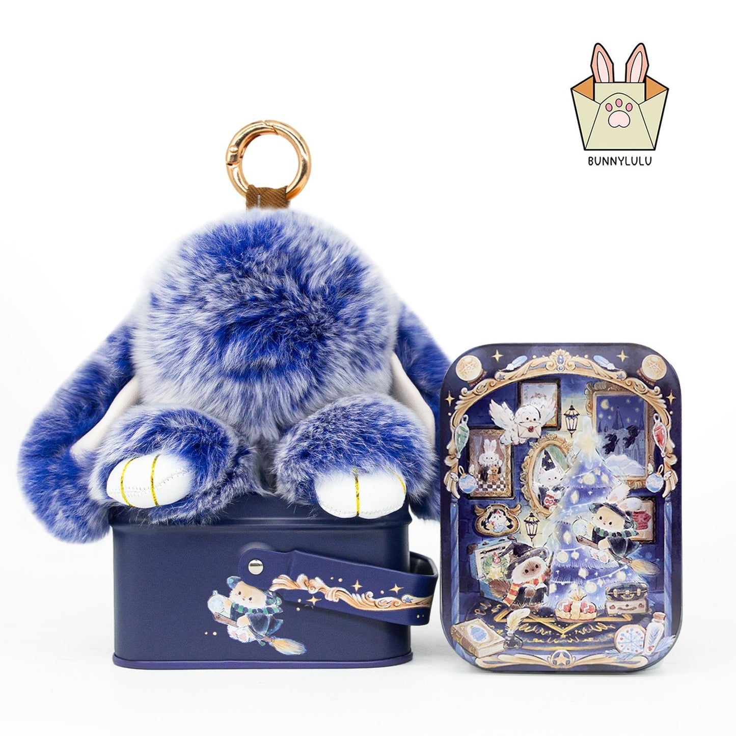 Handmade Plush Bunny Keychain with Metal Tin Box, Gift Options for Birthday Easter