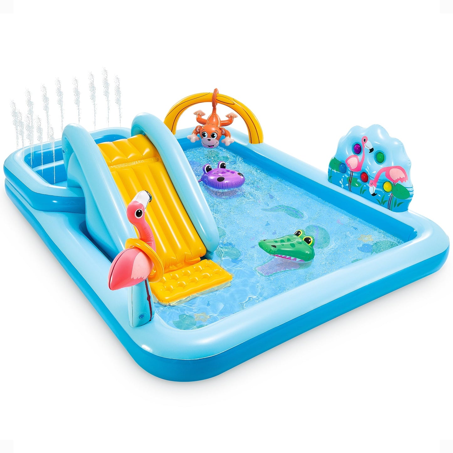 Intex 96" x 78" x 28" Inflatable Jungle Adventure Play Center Spray Kiddie Pool
