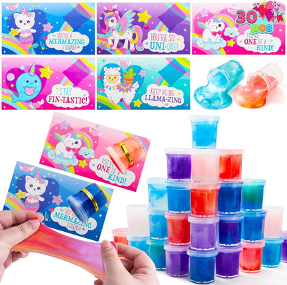 ⏰ Clearance ends in 24 hours! 💥 30 Packs Galaxy Slime With Cards for Kids