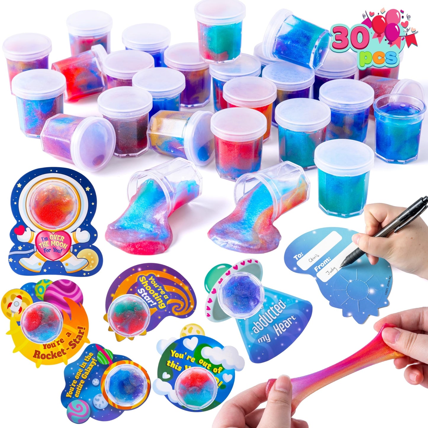 ⏰ Clearance ends in 24 hours! 💥 30 Packs Galaxy Slime With Cards for Kids
