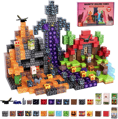Pixel World Magnetic Blocks | 3D Building Set (Minecraft Style) 🧱