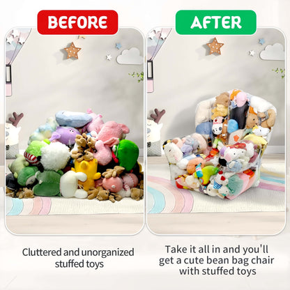 Clear Stuffed Animal Storage Bean Bag Chair🧸✨