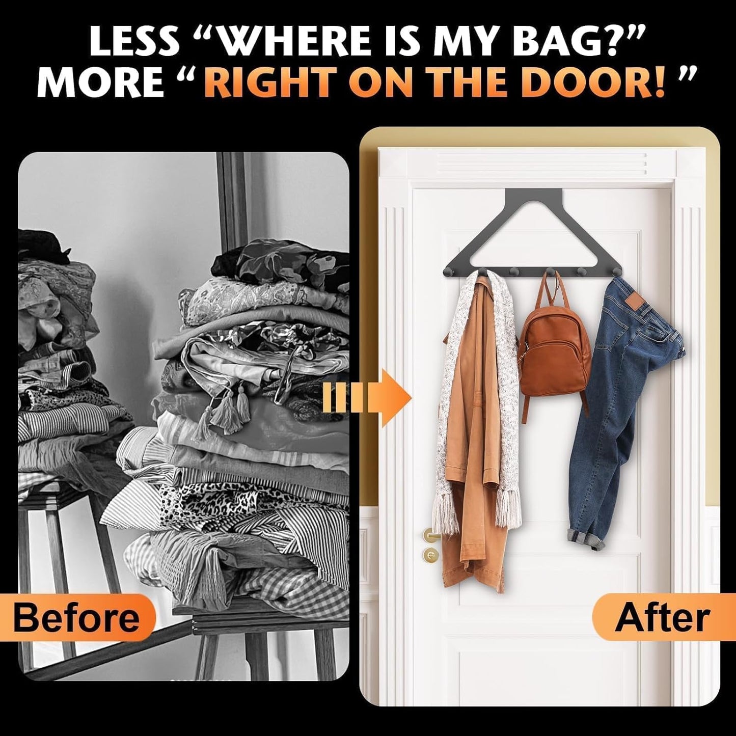 Carbon Steel Over-the-Door Hanger Rack