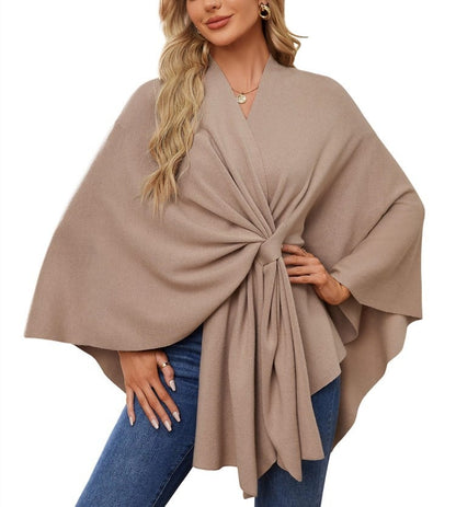 🔥LAST DAY SALE 57% OFF - Elegant Shawl Wraps Soft Open Front Poncho Sweater (30% cashmere)
