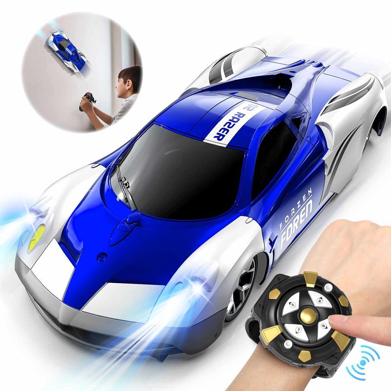 Wall Climbing Car，Electric Remote Toy Racing, with LED Light High-Speed Hobby Toy Vehicle, RC Car Gifts Age 3 4 5 6 7 8 9 Year Old Boys Girls(Red）