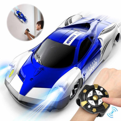 Wall Climbing Car，Electric Remote Toy Racing, with LED Light High-Speed Hobby Toy Vehicle, RC Car Gifts Age 3 4 5 6 7 8 9 Year Old Boys Girls(Red）