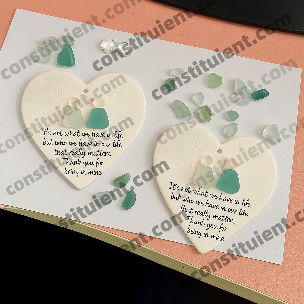 🌊Heart-Shaped Sea Glass Friendship Decor✨ Crafted by Hand💝🎁Perfect for Lovers, Family & Kids!