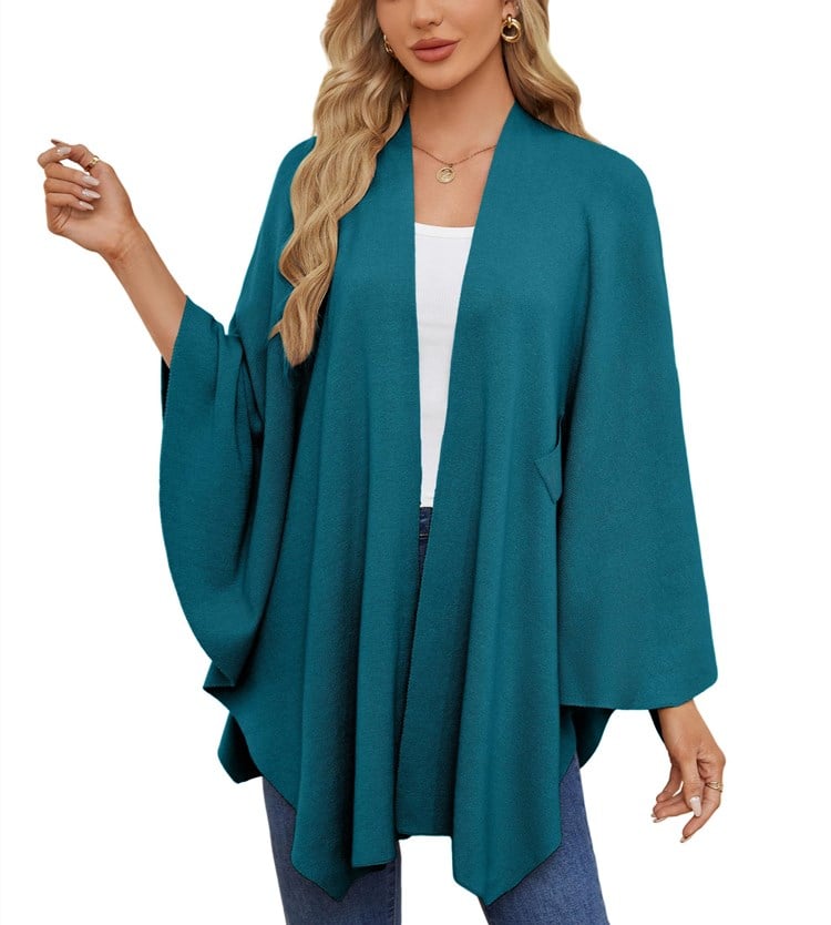 🔥LAST DAY SALE 57% OFF - Elegant Shawl Wraps Soft Open Front Poncho Sweater (30% cashmere)
