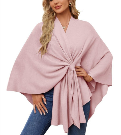 🔥LAST DAY SALE 57% OFF - Elegant Shawl Wraps Soft Open Front Poncho Sweater (30% cashmere)