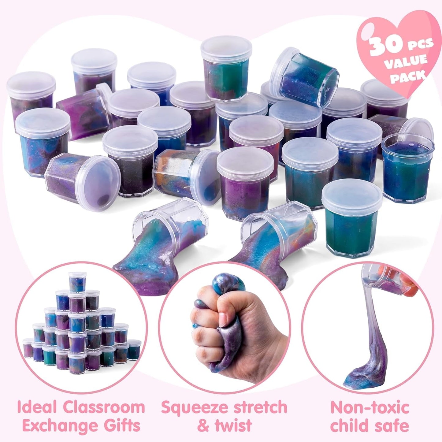 ⏰ Clearance ends in 24 hours! 💥 30 Packs Galaxy Slime With Cards for Kids