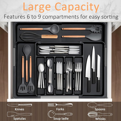 ⏰49% OFF✨Large Capacity Expandable Utensil Drawer Organizer