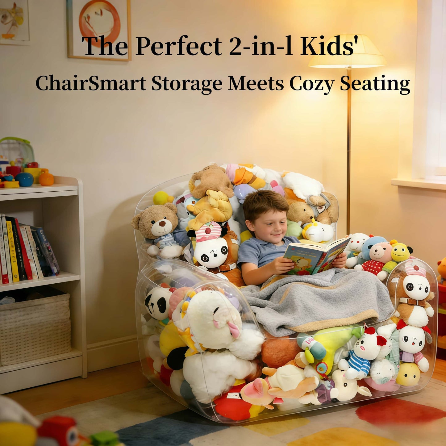 Clear Stuffed Animal Storage Bean Bag Chair🧸✨