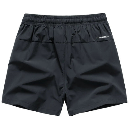 Men's Zipper Pocket Shorts, Regular Fit Casual Drawstring Waist Shorts