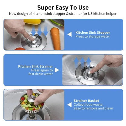 🔥Hot Selling! 49% OFF! - Upgraded 3 in 1 Kitchen Sink Drain Strainer