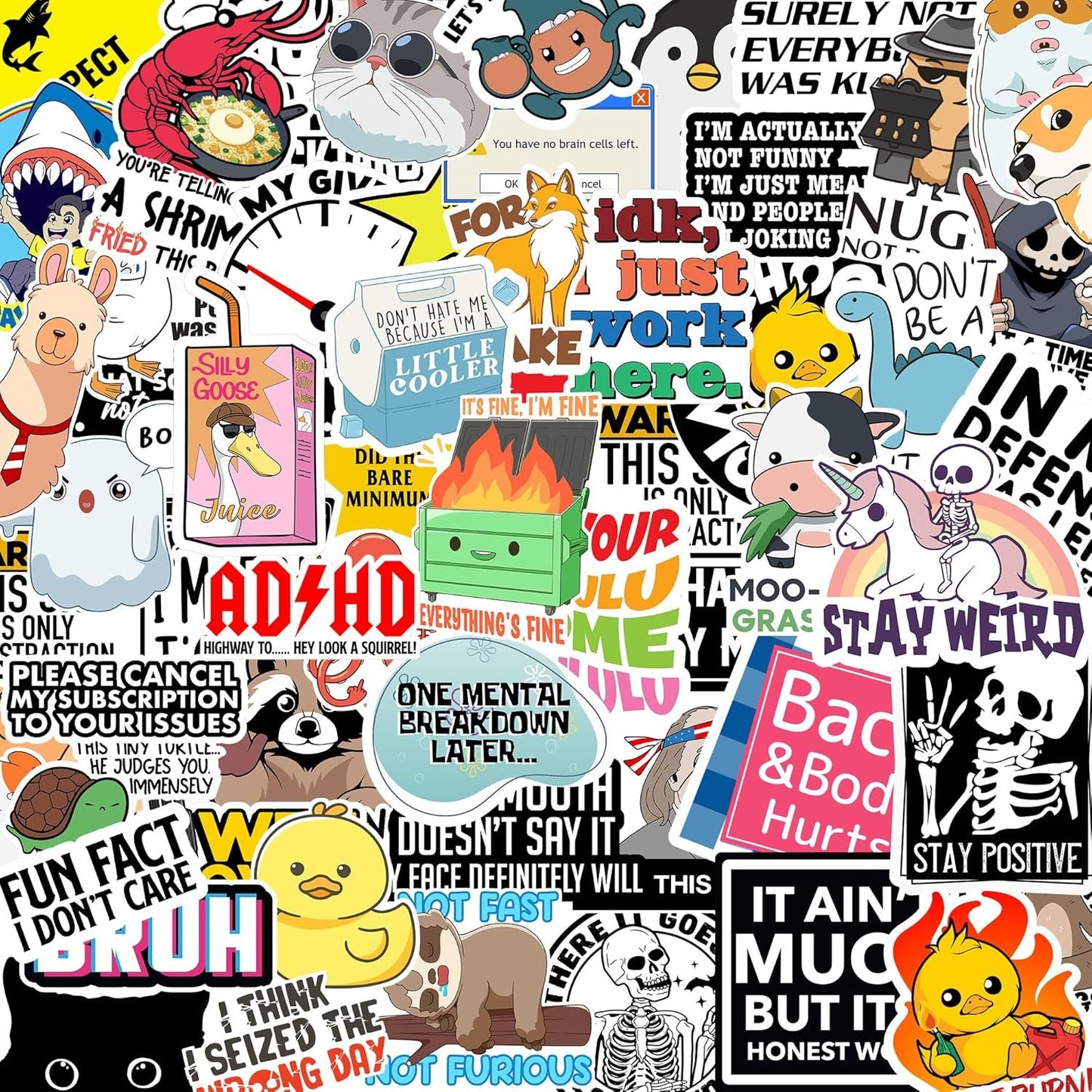 ✨This Week's Special Price $15.99!Set of 130 Pcs Funny Saying Stickers