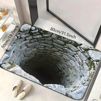 🔥Visual Illusion Endless Abyss Pattern HD Printed Non-Slip Doormat😃