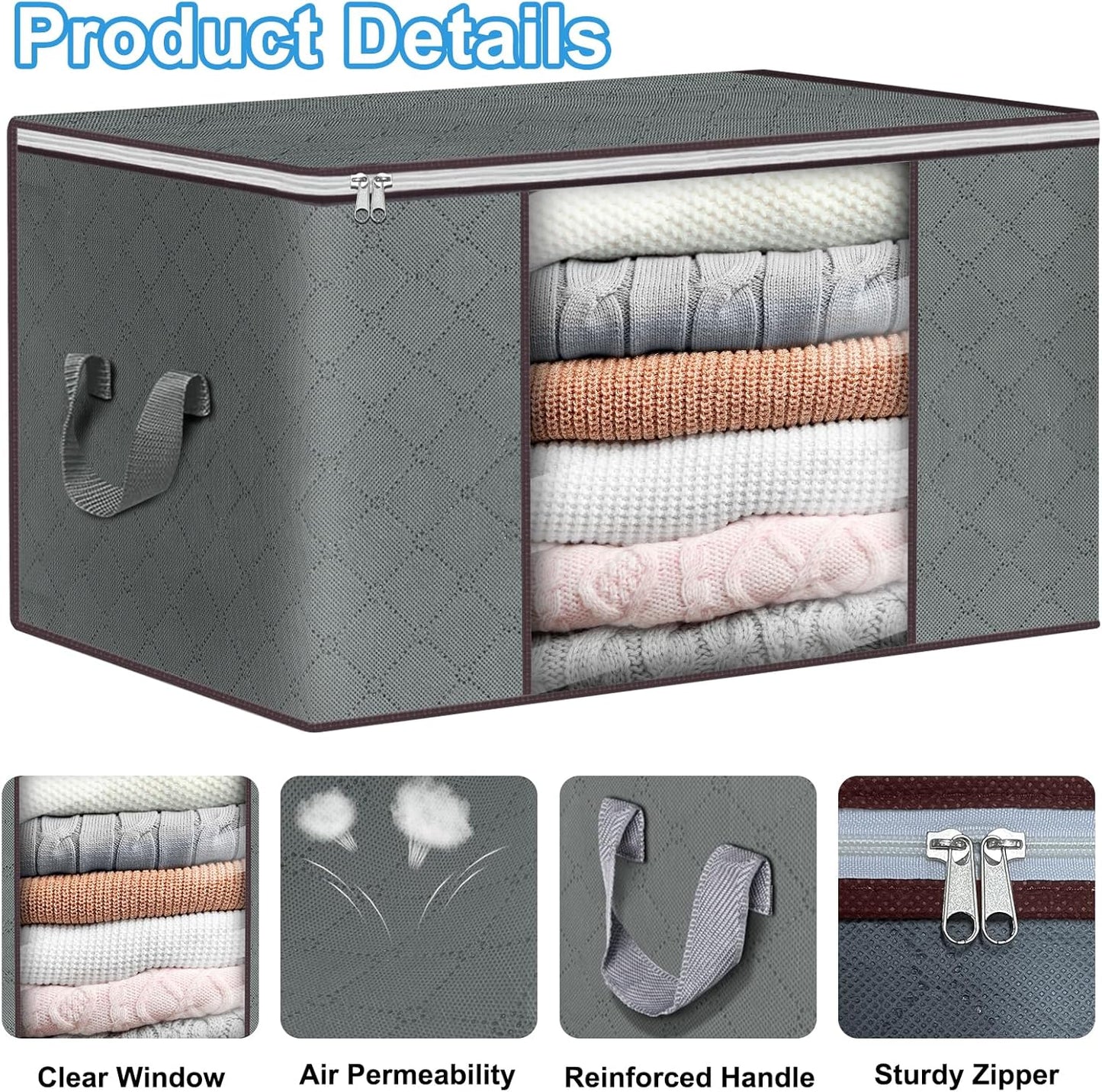 ⏰49% OFF✨4-Pack Foldable Clothes Storage Bags