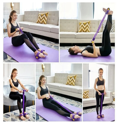 💥21 Fitness Resistance Bands-4 Tube Pedal Ankle Puller