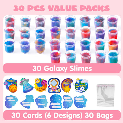 ⏰ Clearance ends in 24 hours! 💥 30 Packs Galaxy Slime With Cards for Kids