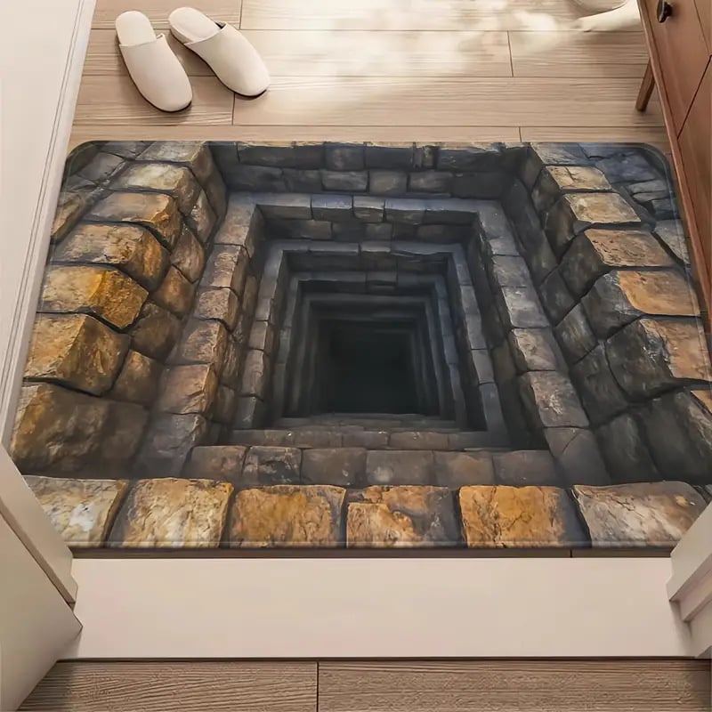 🔥Visual Illusion Endless Abyss Pattern HD Printed Non-Slip Doormat😃