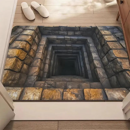 🔥Visual Illusion Endless Abyss Pattern HD Printed Non-Slip Doormat😃