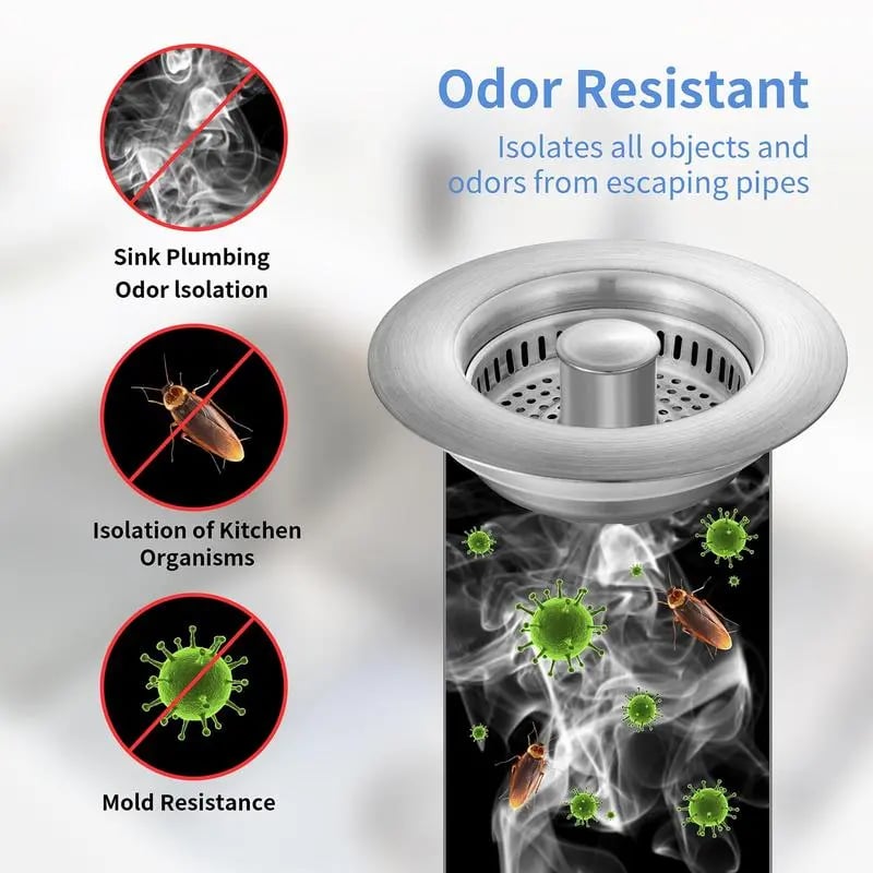 🔥Hot Selling! 49% OFF! - Upgraded 3 in 1 Kitchen Sink Drain Strainer