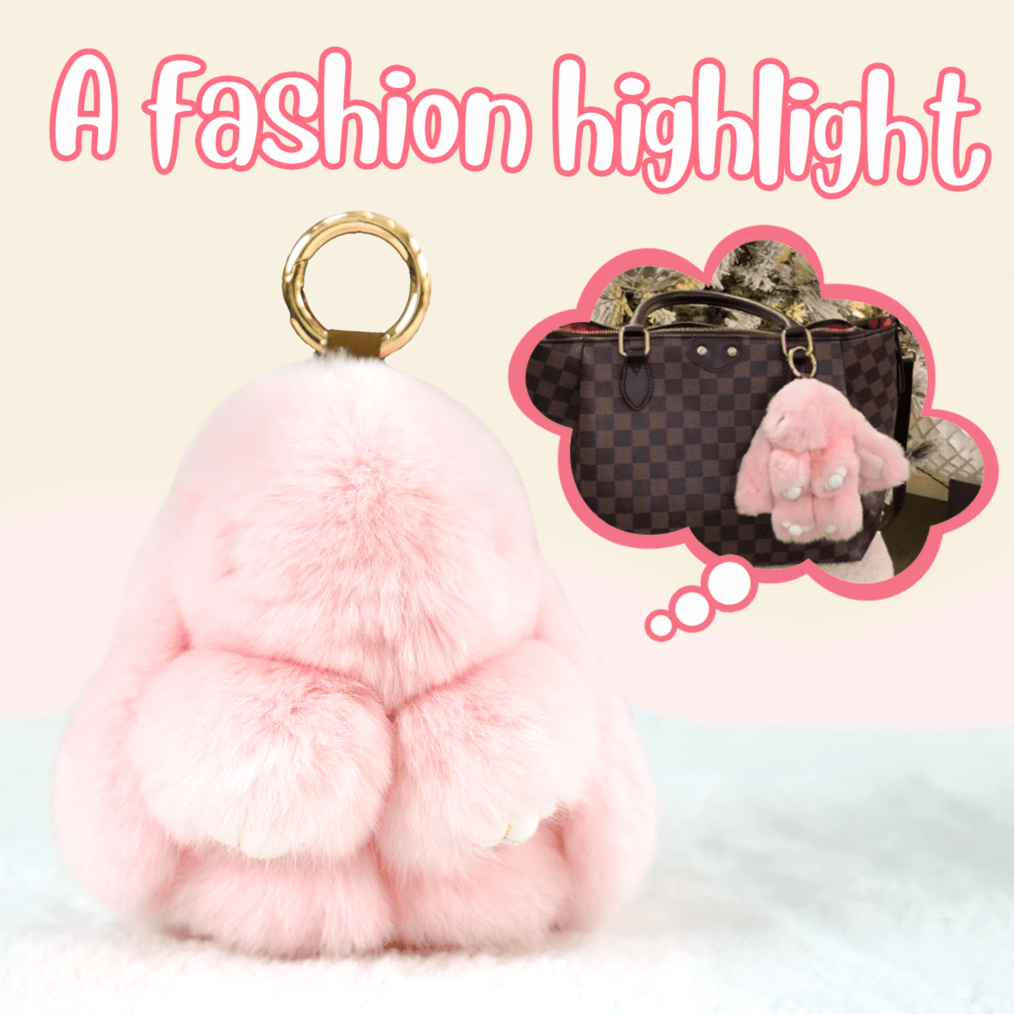Handmade Plush Bunny Keychain with Metal Tin Box, Gift Options for Birthday Easter