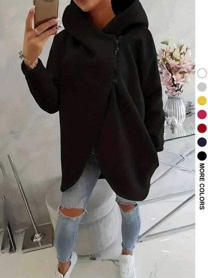 🔥Last Day 60% OFF - Women's Plus Size Hooded Sweatshirt, Half-zip Fashion Design💕 Buy 2 Free Shipping!