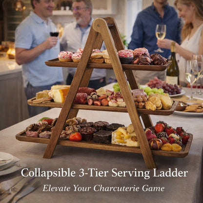 ✨ 3-Tier Wooden Serving Tray Stand