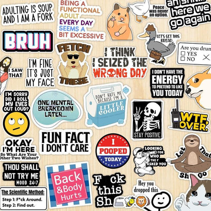 ✨This Week's Special Price $15.99!Set of 130 Pcs Funny Saying Stickers