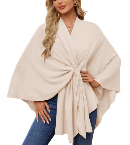 🔥LAST DAY SALE 57% OFF - Elegant Shawl Wraps Soft Open Front Poncho Sweater (30% cashmere)