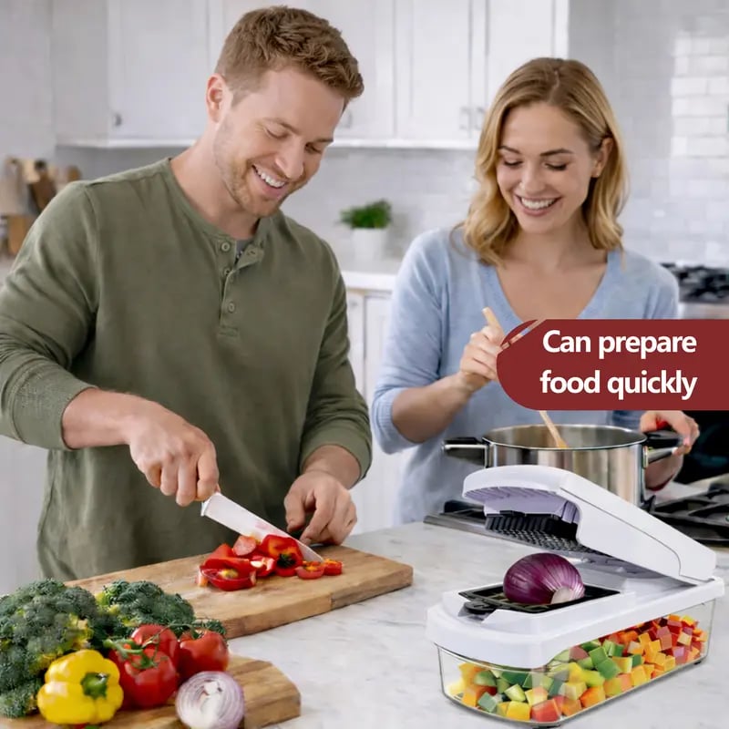 🥕15-in-1 Multifunctional Vegetable Chopper | Durable ABS & Stainless Steel | Includes Peeler, Julienne Slicers, Egg Separator & Cleaning Tools