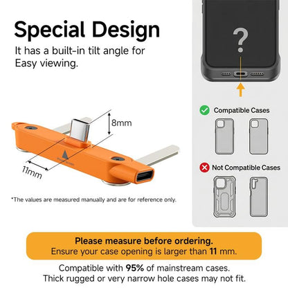 🔥240W Super Fast Charging 360° Rotating Invisible Stand Detachable Two-in-One Charging Cable