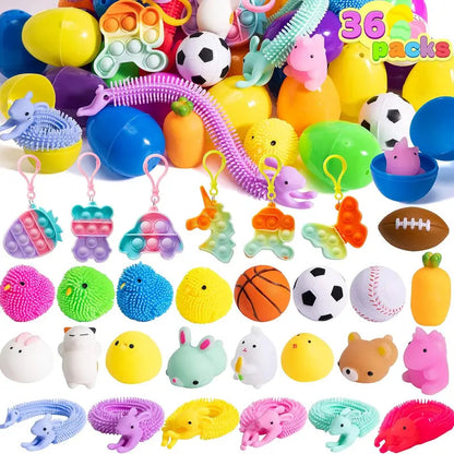 36pcs/48pcs/60pcs/80pcs/100pcs/120pcs/144pcs/160pcs/200pcs Prefilled Easter Eggs Toys