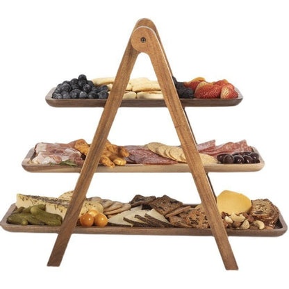 ✨ 3-Tier Wooden Serving Tray Stand