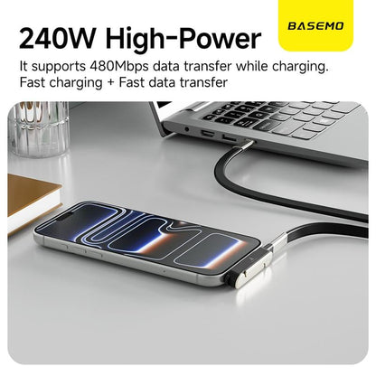 🔥240W Super Fast Charging 360° Rotating Invisible Stand Detachable Two-in-One Charging Cable