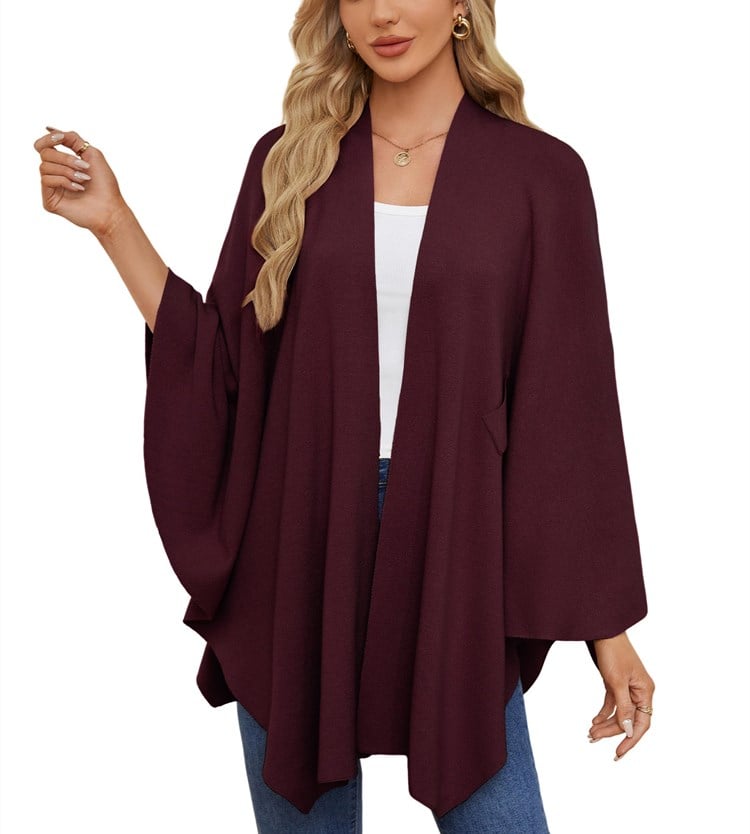 🔥LAST DAY SALE 57% OFF - Elegant Shawl Wraps Soft Open Front Poncho Sweater (30% cashmere)
