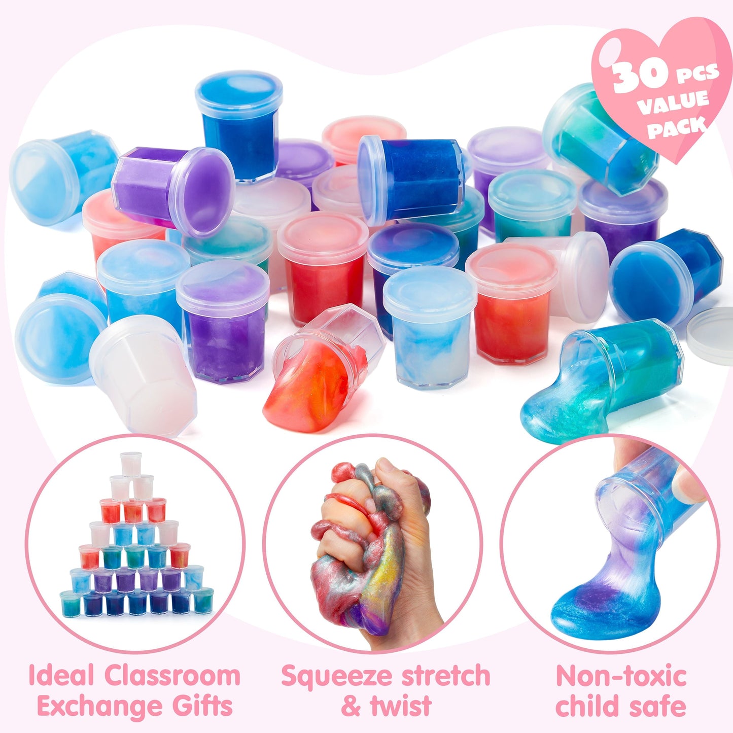 ⏰ Clearance ends in 24 hours! 💥 30 Packs Galaxy Slime With Cards for Kids