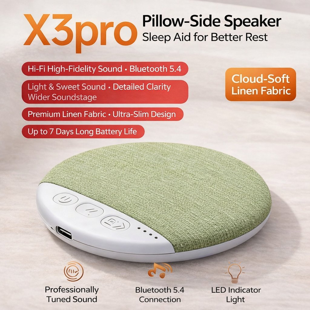 ⏰49% OFF✨Bluetooth Pillow Speaker – Your Private Sleep Sound Oasis🎧🌙