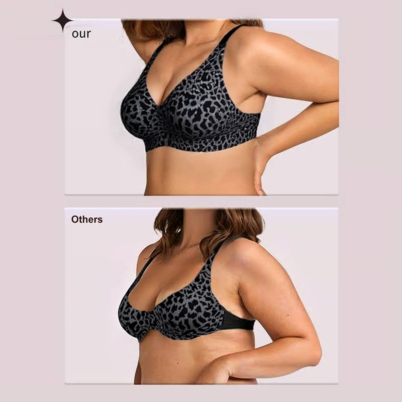 🏆🔥Super Firming Leopard Print Jelly  Bra | Women Wirefree Bras 👍No More Sagging Breasts